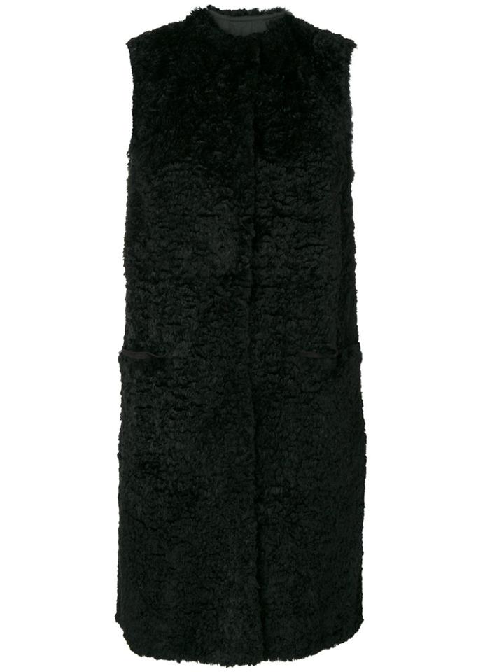 Salvatore Santoro Long Shearling Jacket - Black
