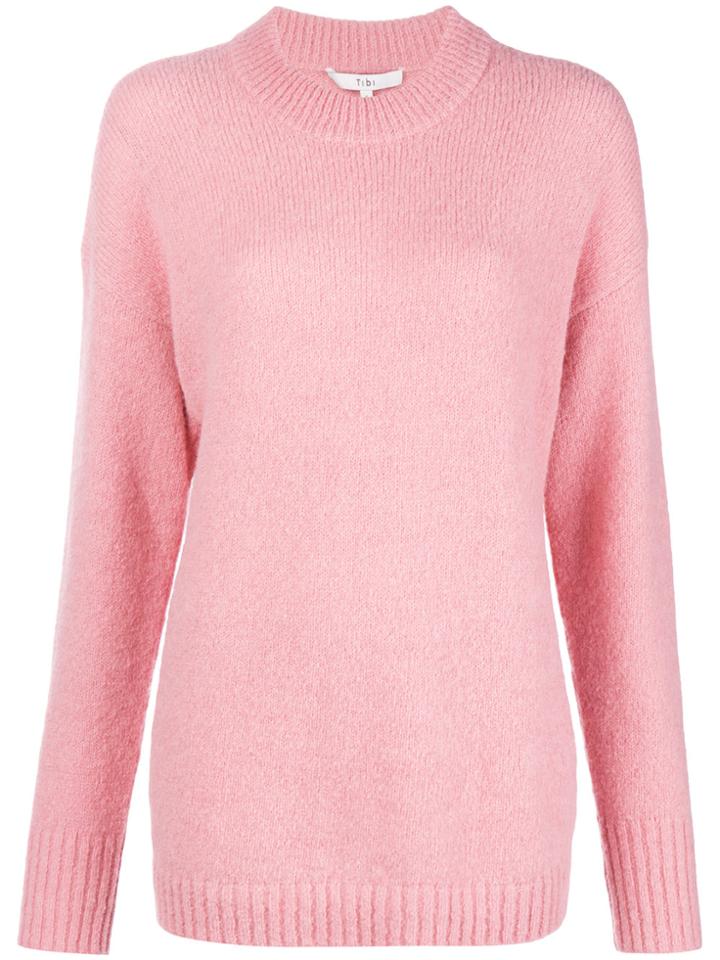 Tibi Jersey Drop Shoulder Sweater - Pink & Purple