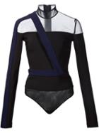 Mugler Bandeau Mesh Leotard, Women's, Size: 36, Black, Polyamide/spandex/elastane/viscose
