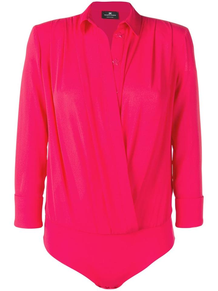 Elisabetta Franchi Wrap Blouse Bodysuit - Pink