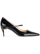 Jennifer Chamandi Black Patent Lorenzo 65 Heels