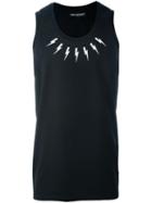 Neil Barrett Lightning Bolt Print Tank Top, Men's, Size: Xl, Black, Cotton
