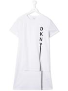 Dkny Kids Teen Vertical Logo Print T-shirt - White