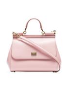 Dolce & Gabbana Pink Sicily Medium Leather Tote - Pink & Purple