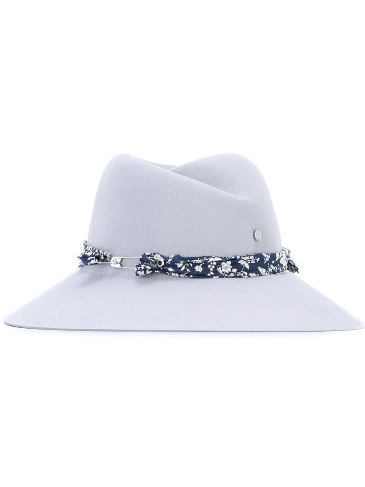 Maison Michel Floral Strap Hat - Grey