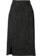 Protagonist Striped Pencil Skirt, Women's, Size: 8, Black, Cotton/viscose
