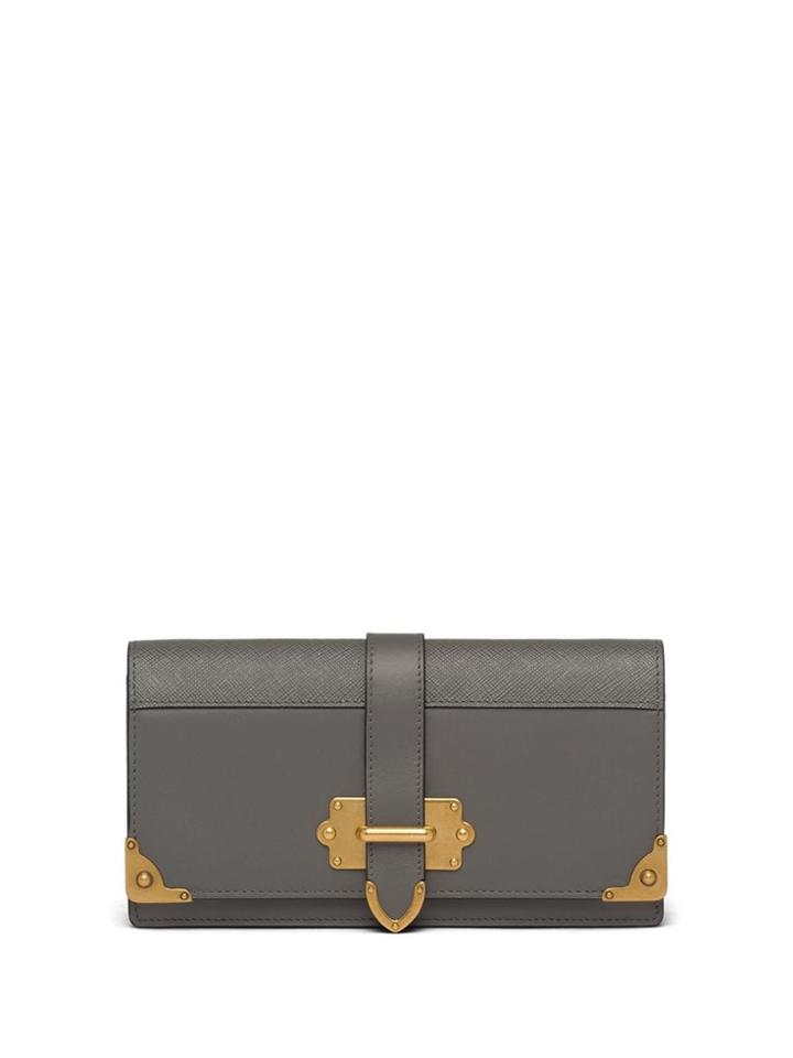 Prada Cahier Wallet On Chain - Grey