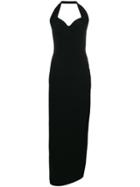 Norma Kamali Halter-neck Fitted Maxi Dress - Black