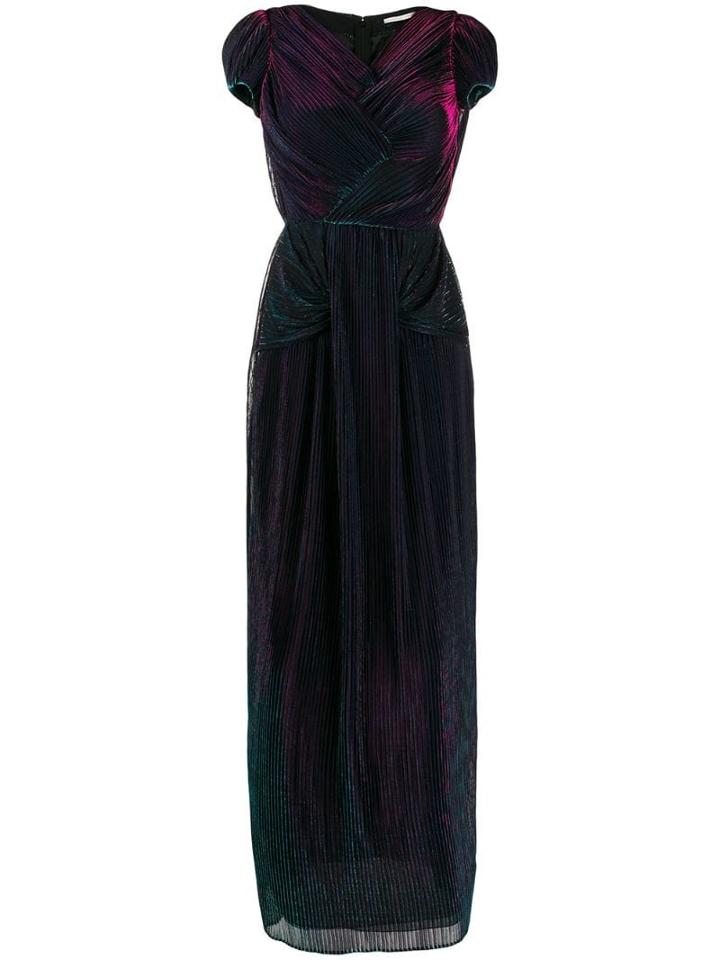 Marco De Vincenzo Metallic Sheen Pleated Dress - Blue