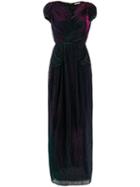 Marco De Vincenzo Metallic Sheen Pleated Dress - Blue