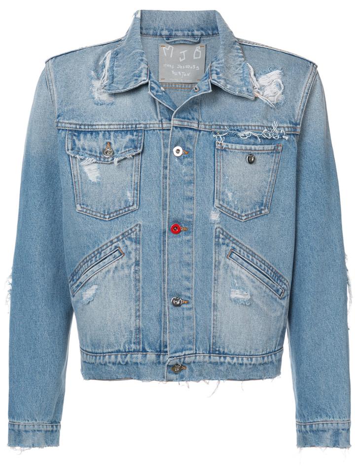 Mjb Distressed Cropped Denim Jacket - Blue