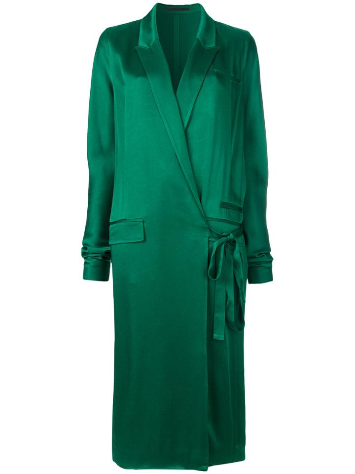 Haider Ackermann Pocket Detail Wrap Dress - Green