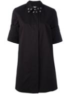 Mm6 Maison Margiela Studded Collar Shirt Dress, Women's, Size: 44, Black, Cotton