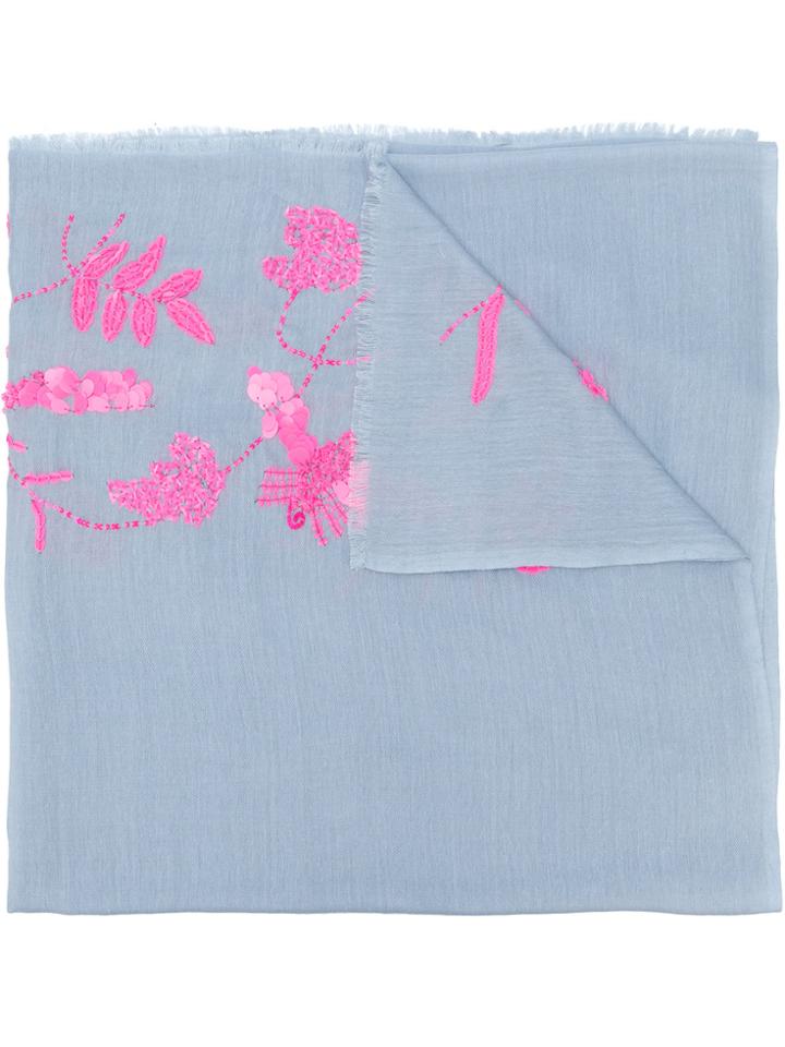Essentiel Antwerp Sequin Embroidered Scarf - Blue