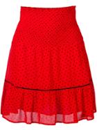 Ganni Mullin Georgette Skirt - Red