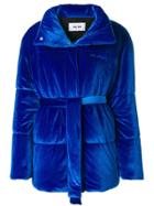 Msgm Puffer Textured Jacket - Blue