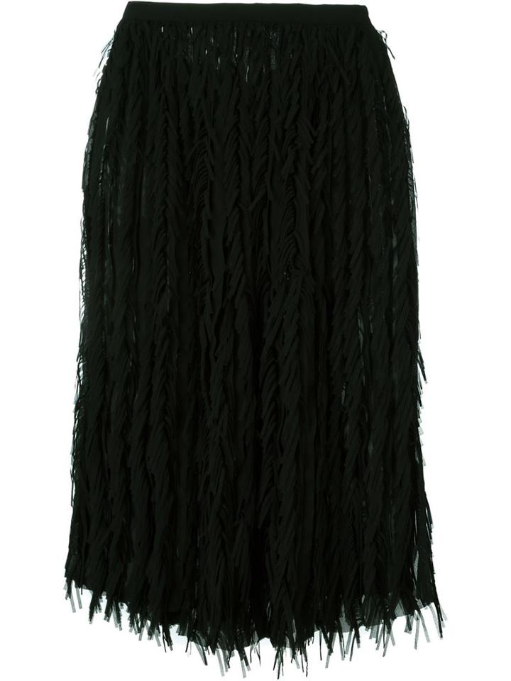 Marco De Vincenzo Fringed Straight Skirt