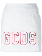 Gcds - Logo Denim Skirt - Women - Cotton - M, Women's, White, Cotton