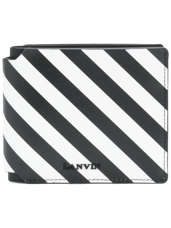 Lanvin Striped Logo Wallet - Black