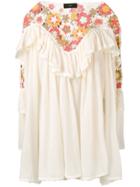 Alanui Crochet Tiered Ruffle Dress - White