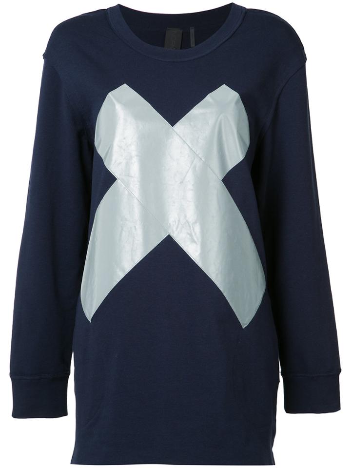 Norma Kamali Reflective 'x' Boyfriend Sweatshirt - Blue