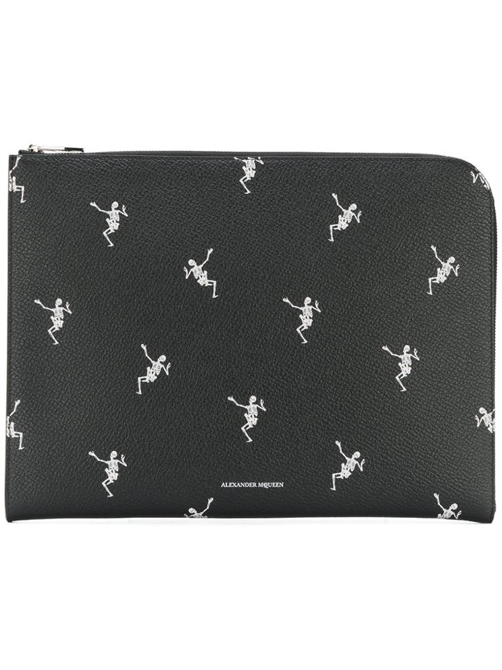 Alexander Mcqueen Dancing Skeleton Pouch - Black