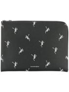 Alexander Mcqueen Dancing Skeleton Pouch - Black