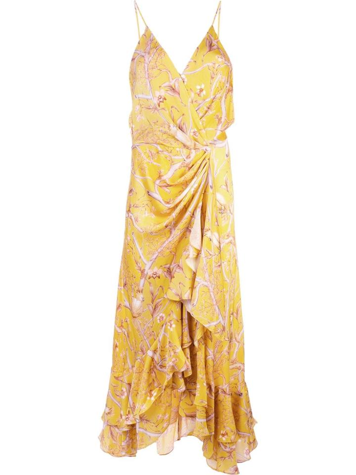 Johanna Ortiz Floral Print Ruffle Dress - Yellow