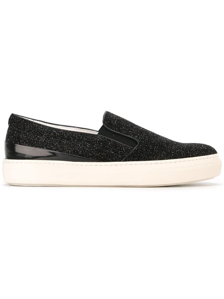 Tod's Glittery Slip-on Sneakers - Black
