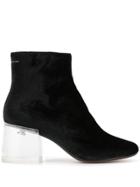 Mm6 Maison Margiela Clear Block Heel Boots - Black