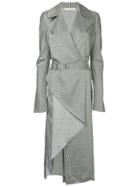 Dion Lee Check Wrap Trench-dress - Blue