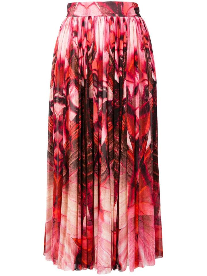 Alexander Mcqueen Printed Flowing Skirt - Pink & Purple