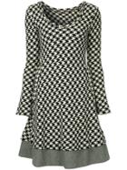 Yohji Yamamoto Vintage Houndstooth Flared Dress - White