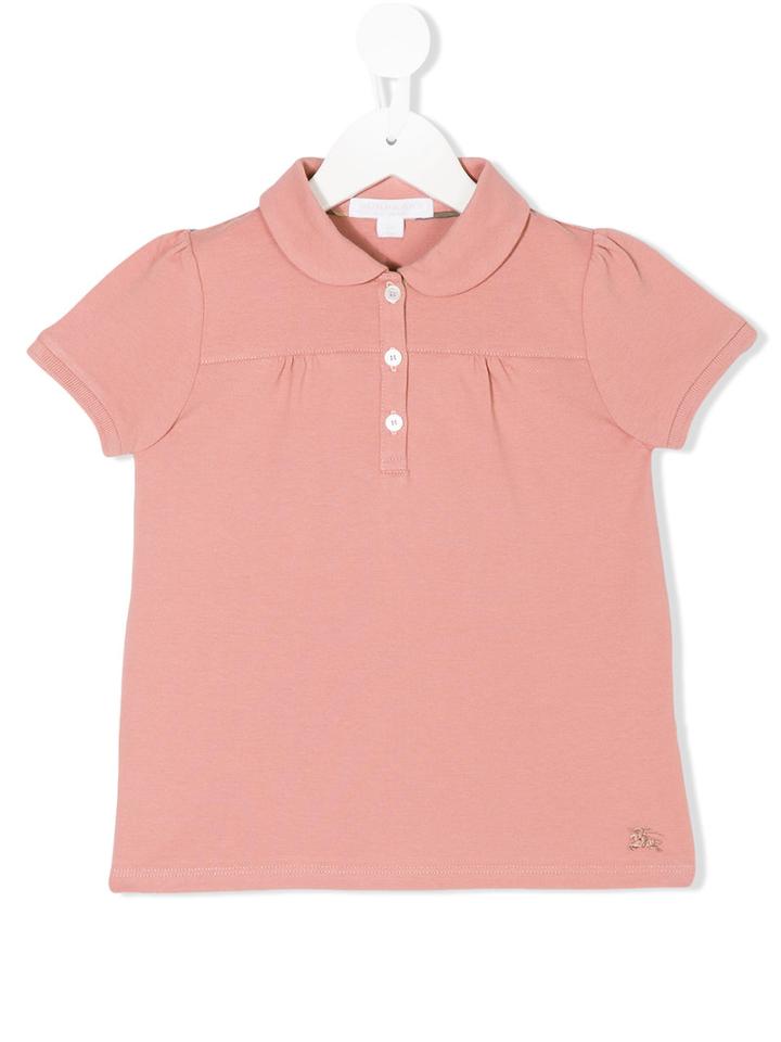 Burberry Kids - Peter Pan Collar Polo Shirt - Kids - Cotton/spandex/elastane - 10 Yrs, Pink/purple