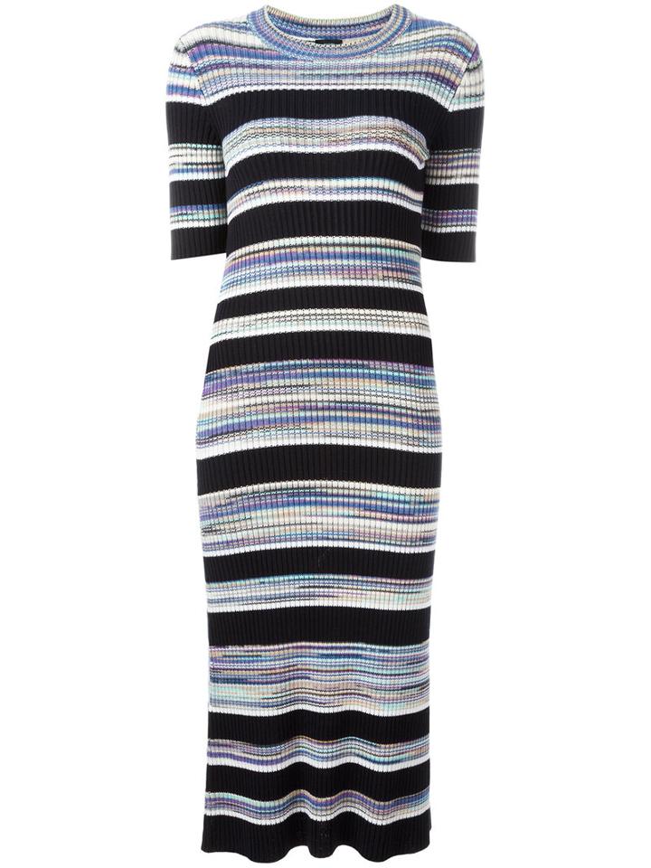 Joseph Striped Midi Dress, Women's, Size: Large, Cotton/viscose