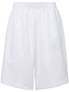 Mm6 Maison Margiela Pinstripe Knee-length Shorts - White