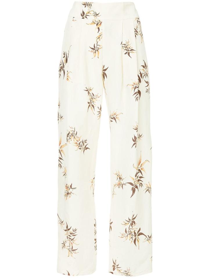 Matin Madryn Bamboo Print Pleat Pants - Neutrals