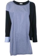Semicouture Colour Block Knit Top, Women's, Size: Medium, Blue, Cotton