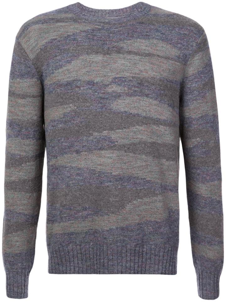 Michael Bastian Patterned Crewneck Sweater - Grey