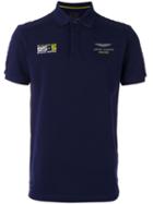 Hackett Chest Print Polo Shirt, Men's, Size: Medium, Blue, Cotton/spandex/elastane
