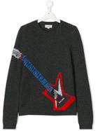 Zadig & Voltaire Kids Teen Guitar Intarsia Knit Jumper - Grey