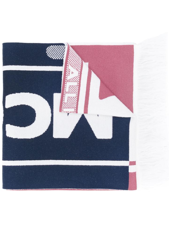 Stella Mccartney Reversible Logo Scarf - White
