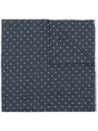 John Varvatos Skull Print Scarf, Men's, Blue, Cotton/silk