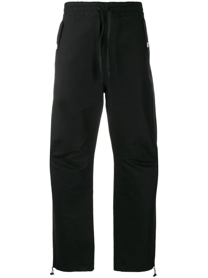 Maison Kitsuné Drawstring Waist Straight Trousers - Black