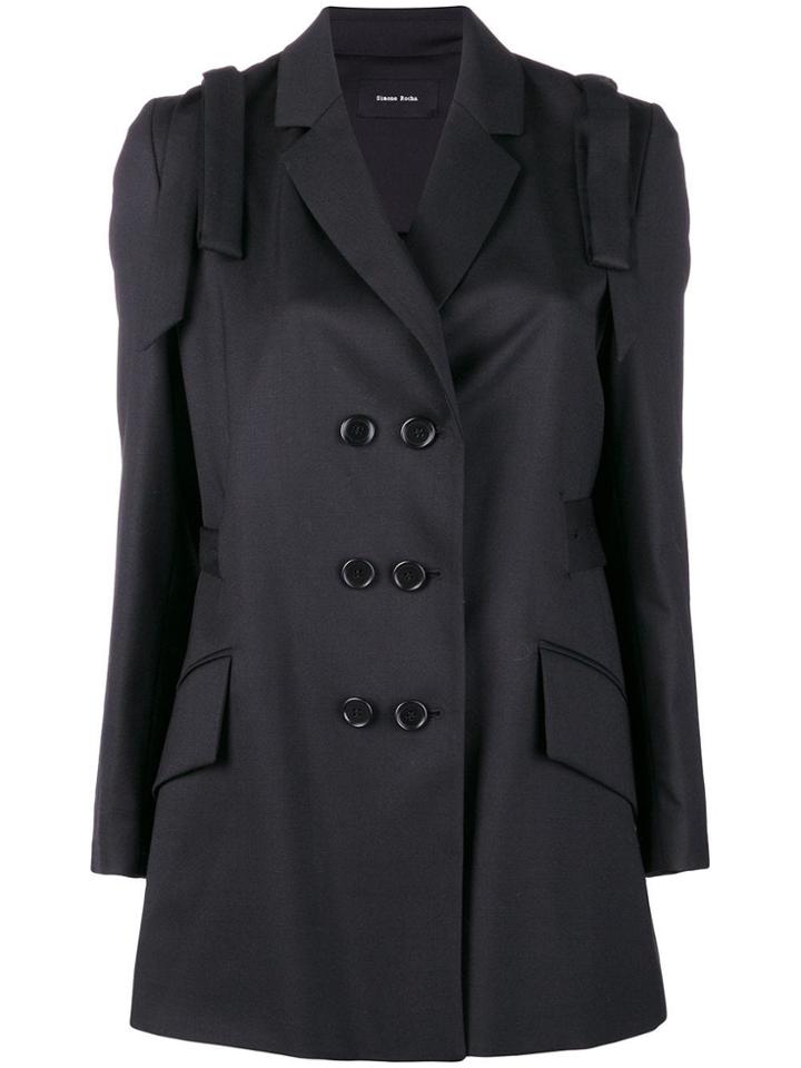 Simone Rocha Double Breasted Bow Blazer - Black