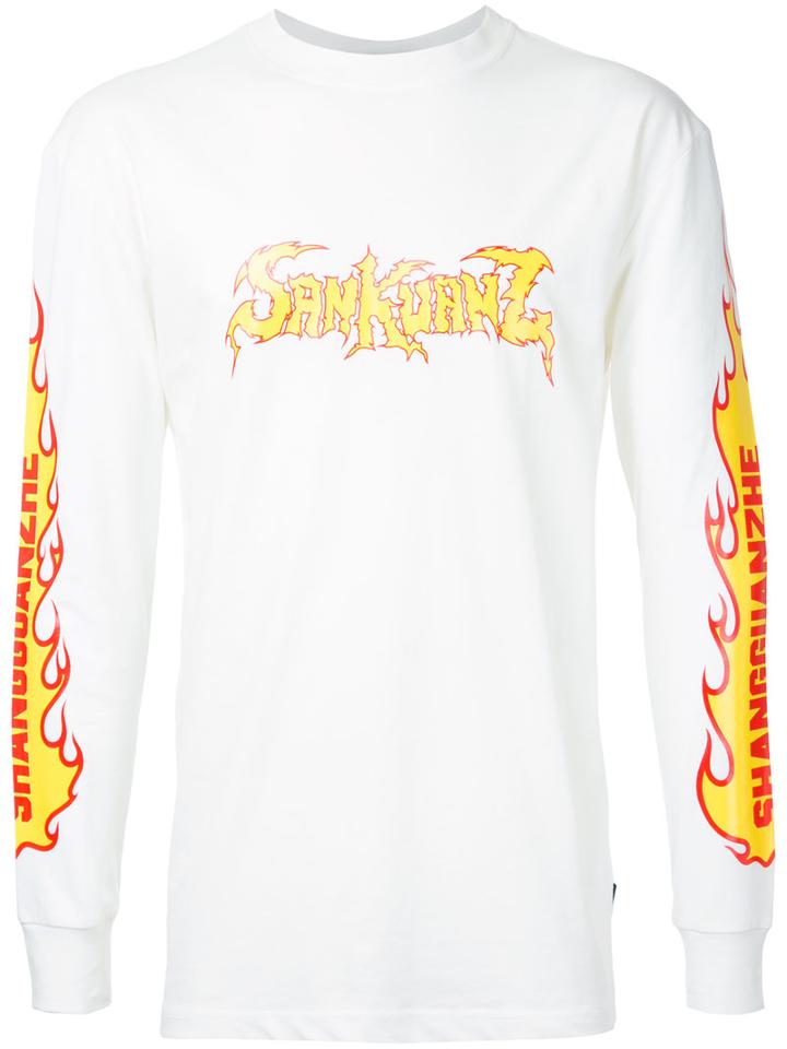 Sankuanz - Printed Top - Men - Cotton - L, White, Cotton