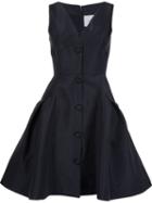 Carolina Herrera Buttoned V-neck Dress