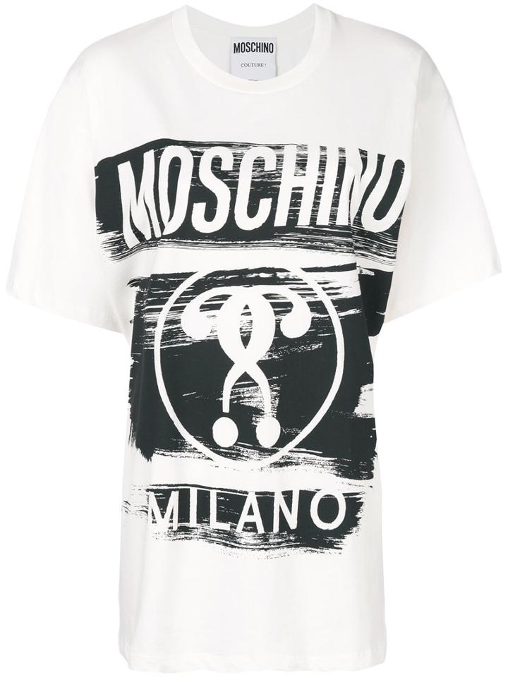 Moschino - Logo Patch T-shirt - Women - Cotton - M, White, Cotton