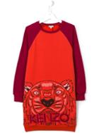 'maxi Tiger' Sweatshirt Dress, Girl's, Size: 14 Yrs, Red, Kenzo Kids