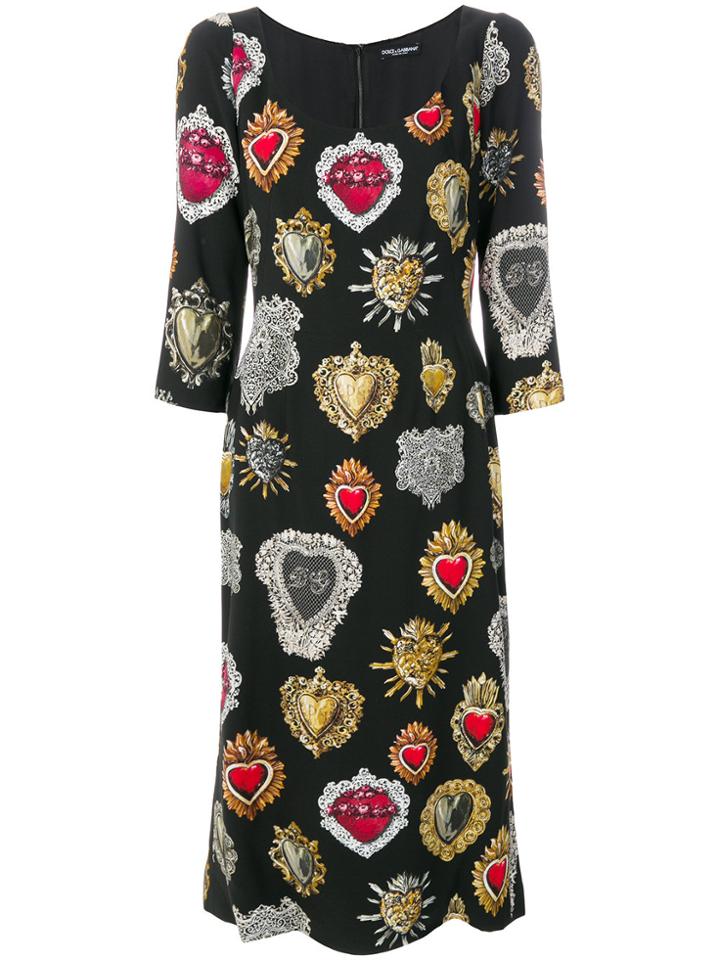 Dolce & Gabbana Jewel Print Dress - Black